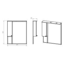 Латте - 85 Зеркало-шкаф левое бежевая эмаль