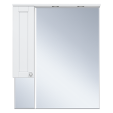 Латте - 85 Зеркало-шкаф левое белая эмаль