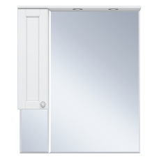 Латте - 85 Зеркало-шкаф левое белая эмаль
