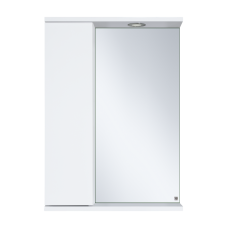 Лира - 50 Зеркало-шкаф с 1 шкаф. левый белая эмаль