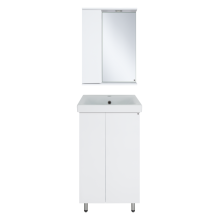 Лира - 50 Зеркало-шкаф с 1 шкаф. левый белая эмаль