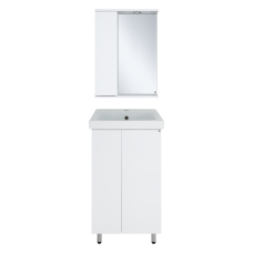 Лира - 50 Зеркало-шкаф с 1 шкаф. левый белая эмаль