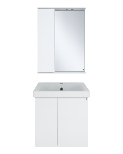 Лира - 50 Зеркало-шкаф с 1 шкаф. левый белая эмаль