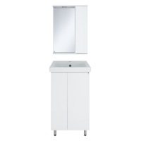 Лира - 50 Зеркало-шкаф с 1 шкаф. правый белая эмаль