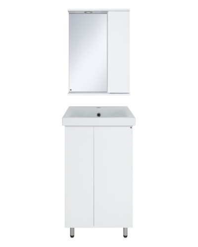 Лира - 50 Зеркало-шкаф с 1 шкаф. правый белая эмаль