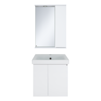 Лира - 50 Зеркало-шкаф с 1 шкаф. правый белая эмаль