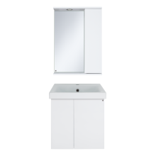 Лира - 50 Зеркало-шкаф с 1 шкаф. правый белая эмаль