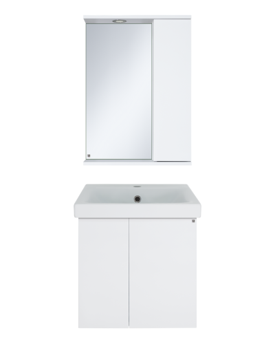 Лира - 50 Зеркало-шкаф с 1 шкаф. правый белая эмаль