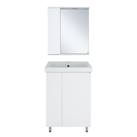 Лира - 60 Зеркало-шкаф с 1 шкаф. левый белая эмаль