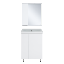 Лира - 60 Зеркало-шкаф с 1 шкаф. левый белая эмаль