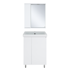 Лира - 60 Зеркало-шкаф с 1 шкаф. левый белая эмаль