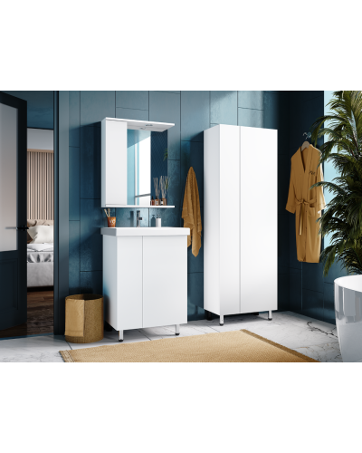 Лира - 60 Зеркало-шкаф с 1 шкаф. левый белая эмаль