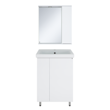 Лира - 60 Зеркало-шкаф с 1 шкаф. правый белая эмаль