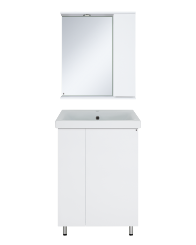 Лира - 60 Зеркало-шкаф с 1 шкаф. правый белая эмаль