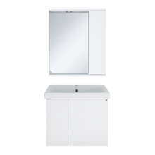 Лира - 60 Зеркало-шкаф с 1 шкаф. правый белая эмаль