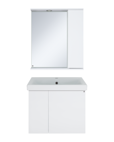 Лира - 60 Зеркало-шкаф с 1 шкаф. правый белая эмаль