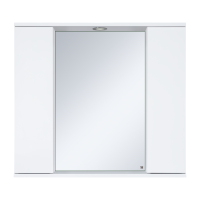 Лира - 80 Зеркало-шкаф с 2 шкаф. с отталкив. белая эмаль