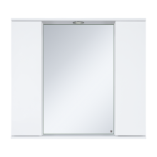 Лира - 80 Зеркало-шкаф с 2 шкаф. с отталкив. белая эмаль