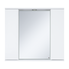 Лира - 80 Зеркало-шкаф с 2 шкаф. с отталкив. белая эмаль
