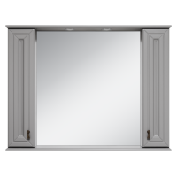 Лувр -105 Зеркало с 2 шкафчиками, серое