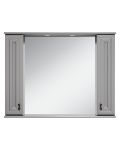 Лувр -105 Зеркало с 2 шкафчиками, серое