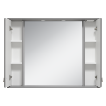 Лувр -105 Зеркало с 2 шкафчиками, серое