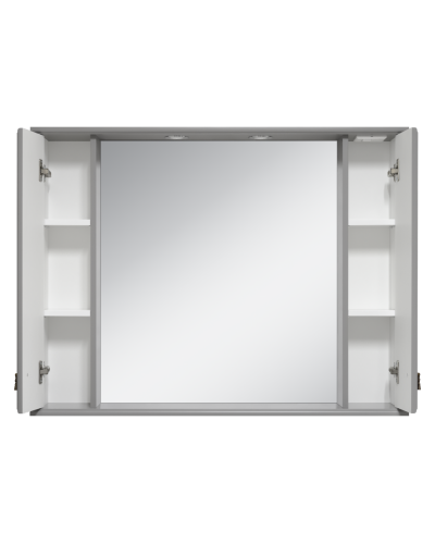 Лувр -105 Зеркало с 2 шкафчиками, серое