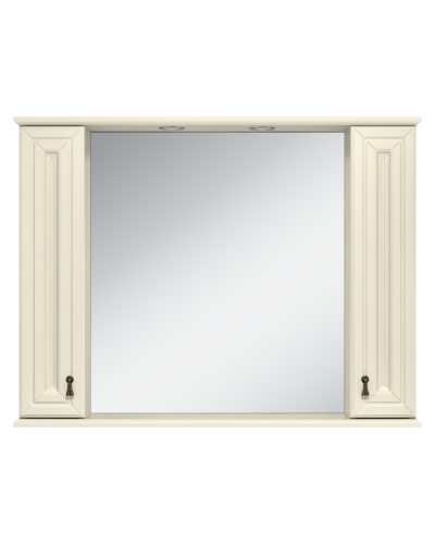 Лувр -105 Зеркало с 2-мя шкафчиками, слоновая кость