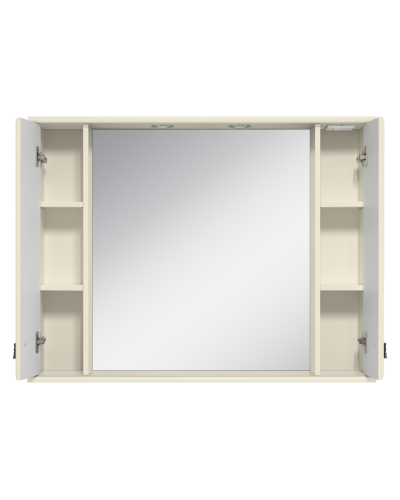 Лувр -105 Зеркало с 2-мя шкафчиками, слоновая кость