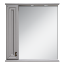 Лувр - 75 Зеркало с 1 шкафчиком, лев., серая О