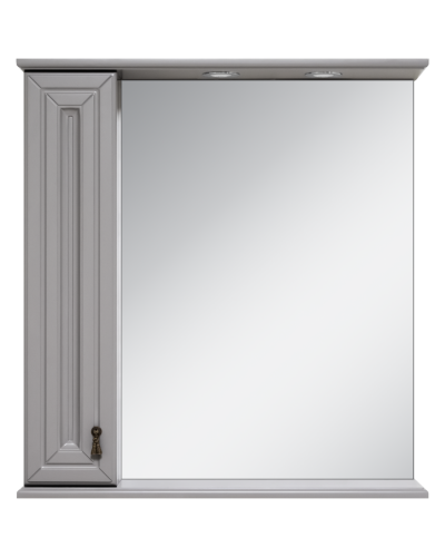 Лувр - 75 Зеркало с 1 шкафчиком, лев., серая О