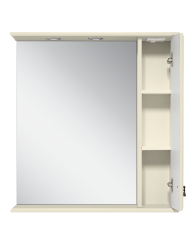 Лувр - 75 Зеркало со шкафчиком, прав., слоновая кость О