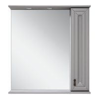 Лувр - 85 Зеркало с 1 шкафчиком, прав., серое