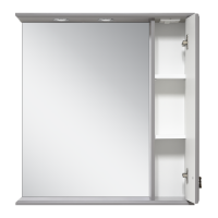 Лувр - 85 Зеркало с 1 шкафчиком, прав., серое
