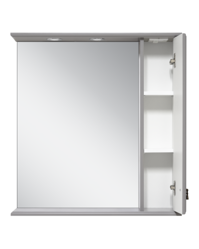 Лувр - 85 Зеркало с 1 шкафчиком, прав., серое