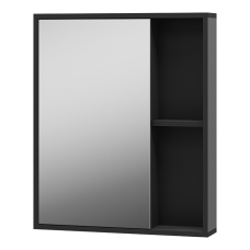Ненси - 60 Зеркало-шкаф антрацит, черн. кром. универсальный О