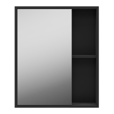 Ненси - 60 Зеркало-шкаф антрацит, черн. кром. универсальный О