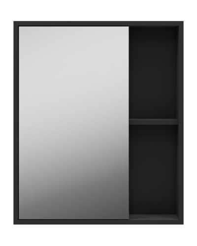 Ненси - 60 Зеркало-шкаф антрацит, черн. кром. универсальный О