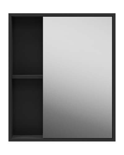 Ненси - 60 Зеркало-шкаф антрацит, черн. кром. универсальный О