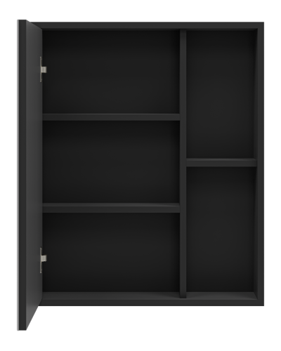 Ненси - 60 Зеркало-шкаф антрацит, черн. кром. универсальный О