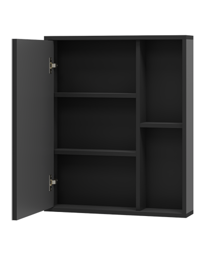 Ненси - 60 Зеркало-шкаф антрацит, черн. кром. универсальный О