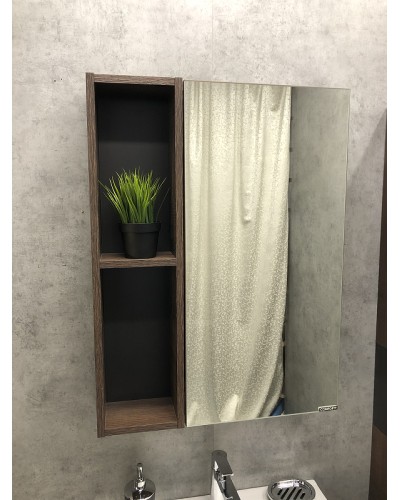 Зеркало со шкафом Comforty Франкфурт 60 00004150528 Дуб шоколадно-коричневый