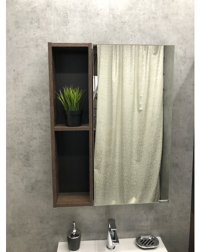 Зеркало со шкафом Comforty Франкфурт 60 00004150528 Дуб шоколадно-коричневый