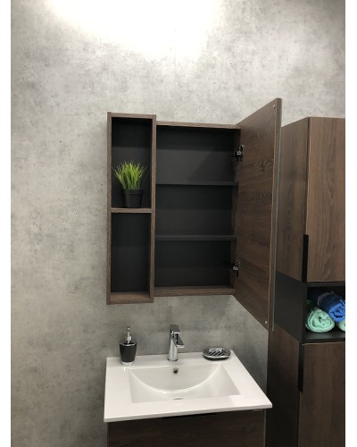 Зеркало со шкафом Comforty Франкфурт 60 00004150528 Дуб шоколадно-коричневый