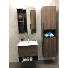 Зеркало со шкафом Comforty Франкфурт 60 00004150528 Дуб шоколадно-коричневый