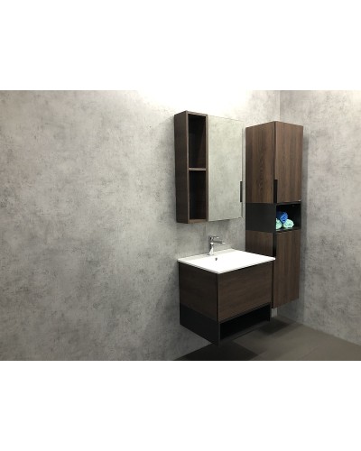 Зеркало со шкафом Comforty Франкфурт 60 00004150528 Дуб шоколадно-коричневый