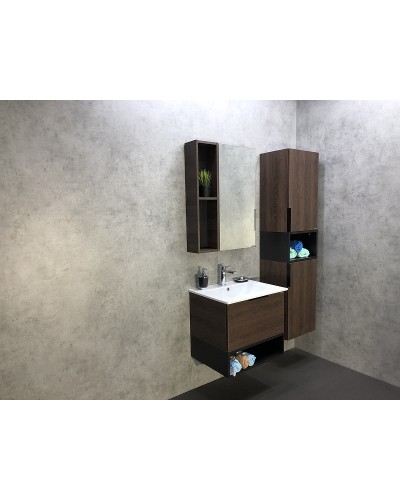 Зеркало со шкафом Comforty Франкфурт 60 00004150528 Дуб шоколадно-коричневый