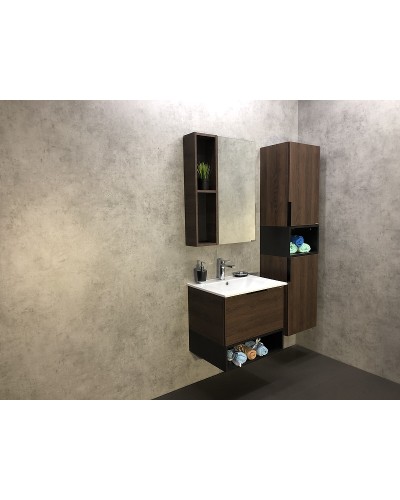 Зеркало со шкафом Comforty Франкфурт 60 00004150528 Дуб шоколадно-коричневый