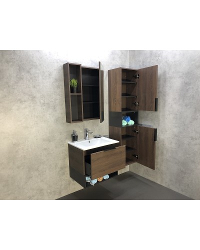 Зеркало со шкафом Comforty Франкфурт 60 00004150528 Дуб шоколадно-коричневый