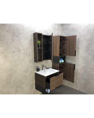 Зеркало со шкафом Comforty Франкфурт 60 00004150528 Дуб шоколадно-коричневый